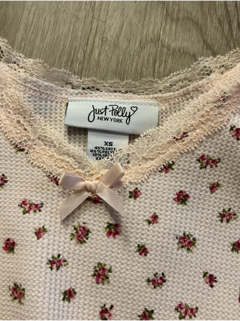 Pink Floral Ruffle Short Sleeve Top - Picture 2 of 3